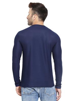 navy blue solid t-shirt - 16783538 - Standard Image - 3