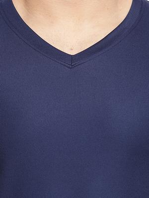 navy blue solid t-shirt - 16783538 - Standard Image - 4