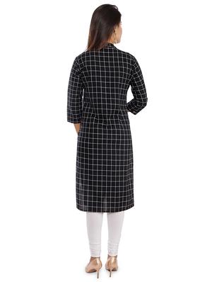 checkered straight kurta - 16784348 - Standard Image - 3