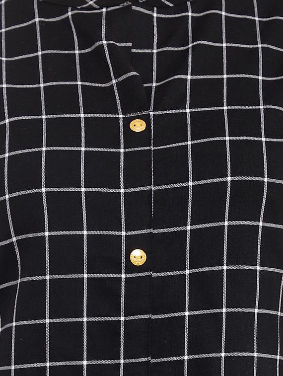 checkered straight kurta - 16784348 - Zoom Image - 4