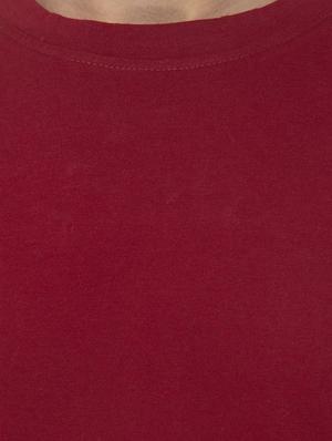 maroon color block t-shirt - 16784415 - Standard Image - 5