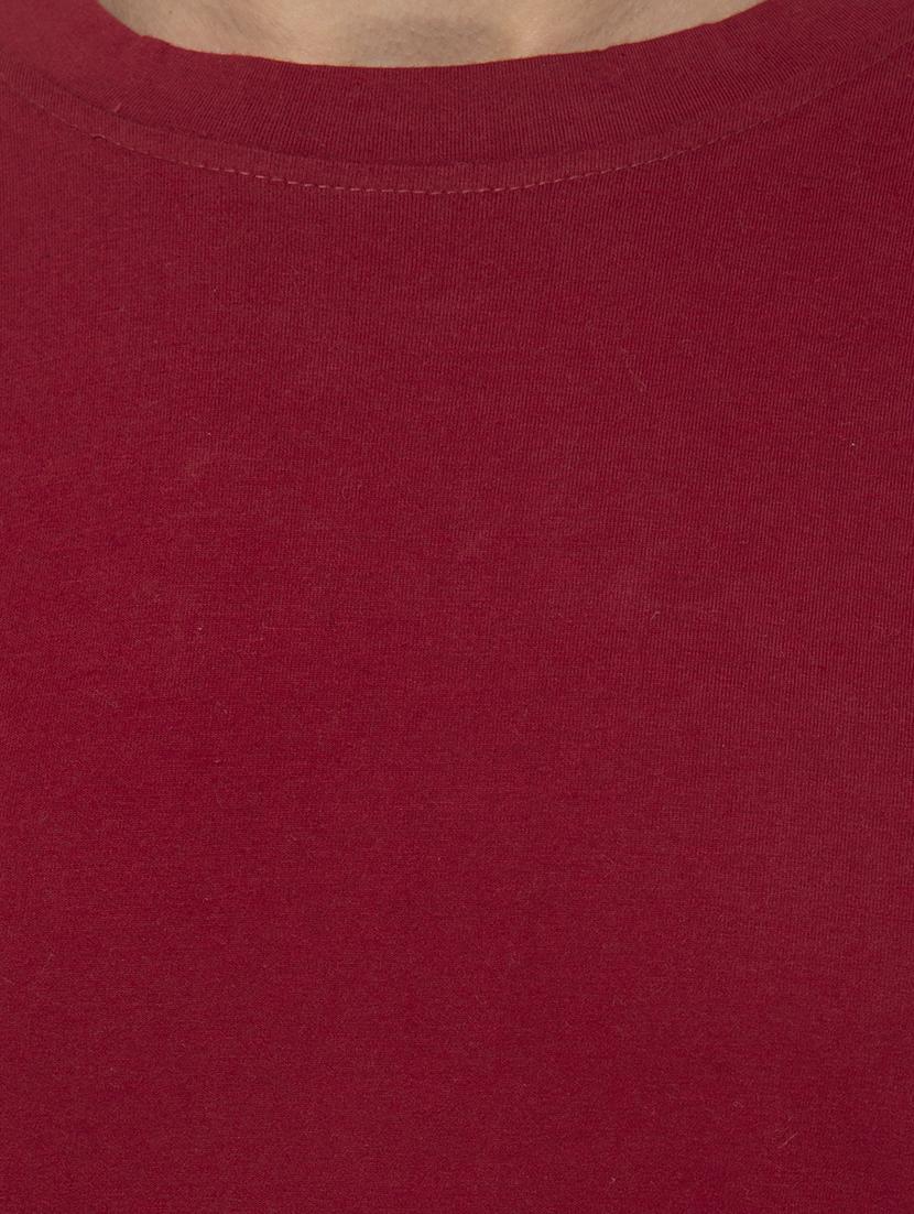 maroon color block t-shirt - 16784415 - Zoom Image - 5