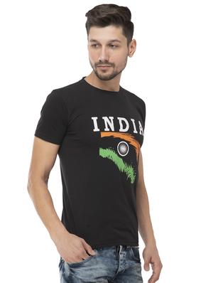 black typographic chest printed t-shirt - 16784416 - Standard Image - 2