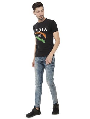 black typographic chest printed t-shirt - 16784416 - Standard Image - 4