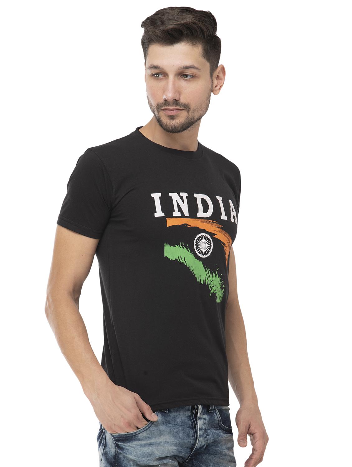 black typographic chest printed t-shirt - 16784416 - Zoom Image - 2