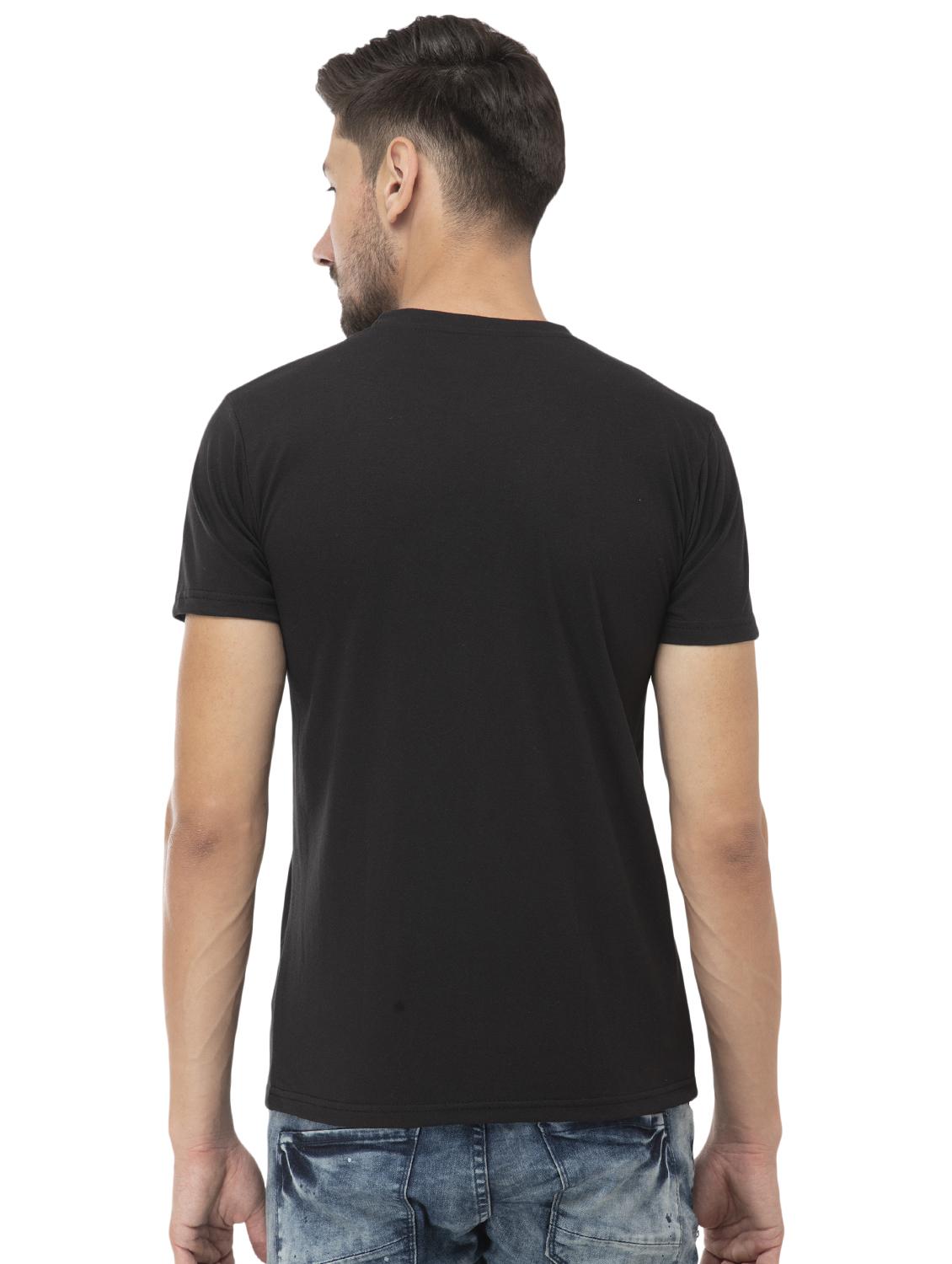 black typographic chest printed t-shirt - 16784416 - Zoom Image - 3