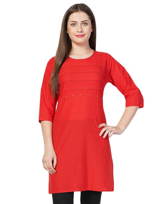kaantha work straight kurta - 16785077 - Standard Image - 1
