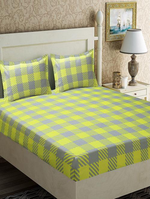double bed sheet with 2 pillow covers- yellow - 16785213 - Very Small Image - 1