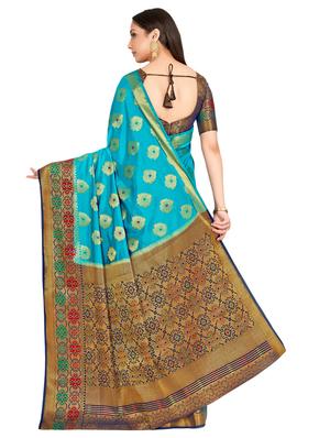 self design paithani saree with blouse - 16785319 - Standard Image - 2