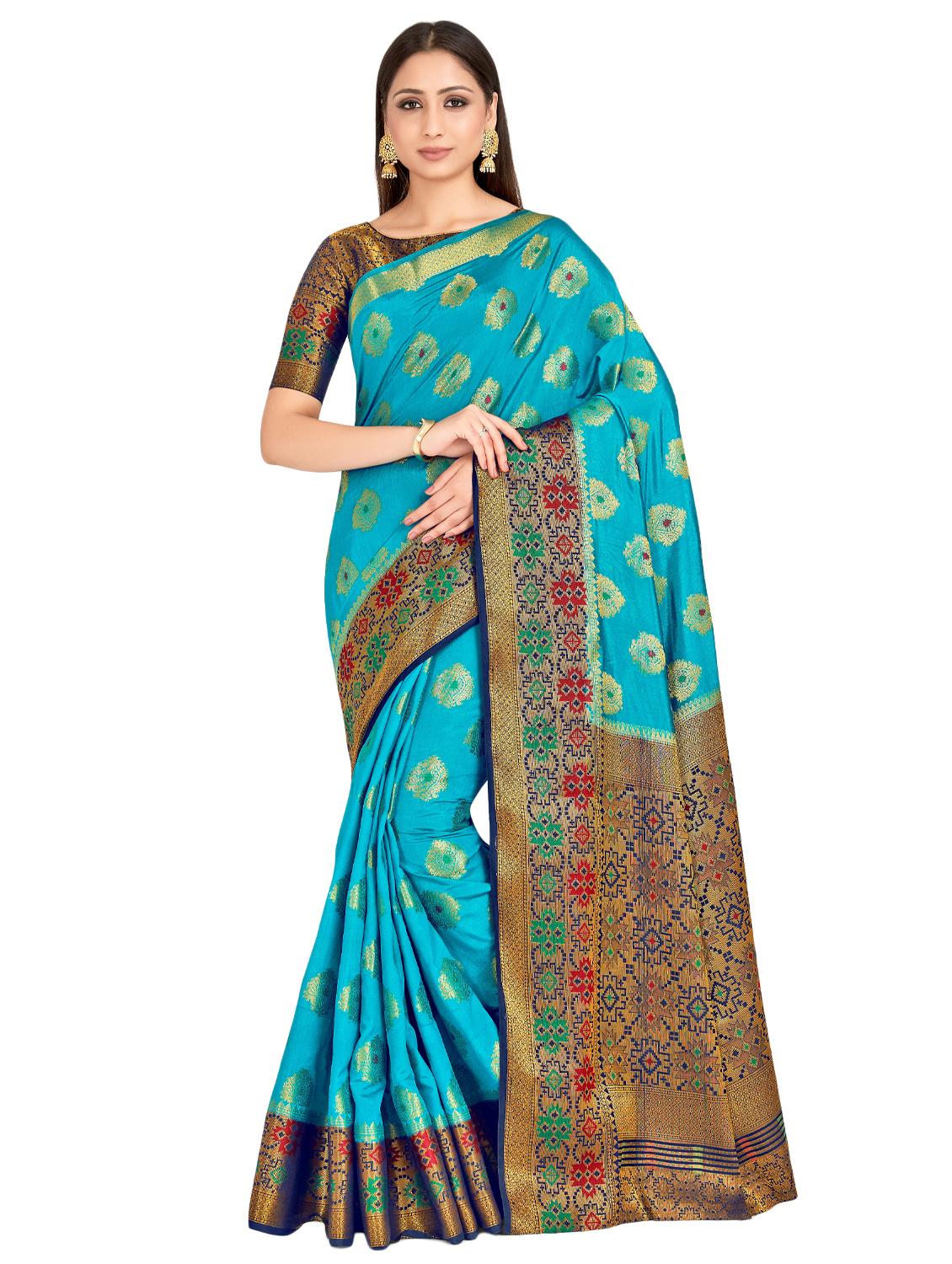 self design paithani saree with blouse - 16785319 - Zoom Image - 1