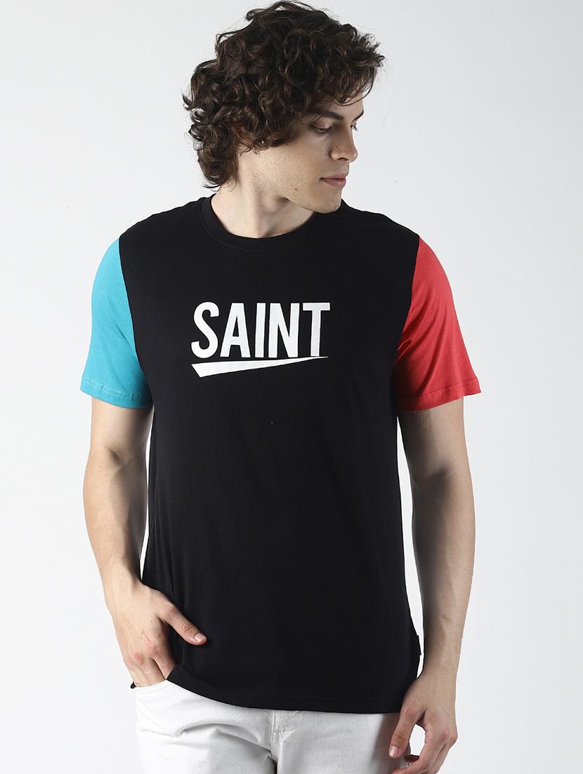 black typographic chest printed shirt - 16785807 - Zoom Image - 1