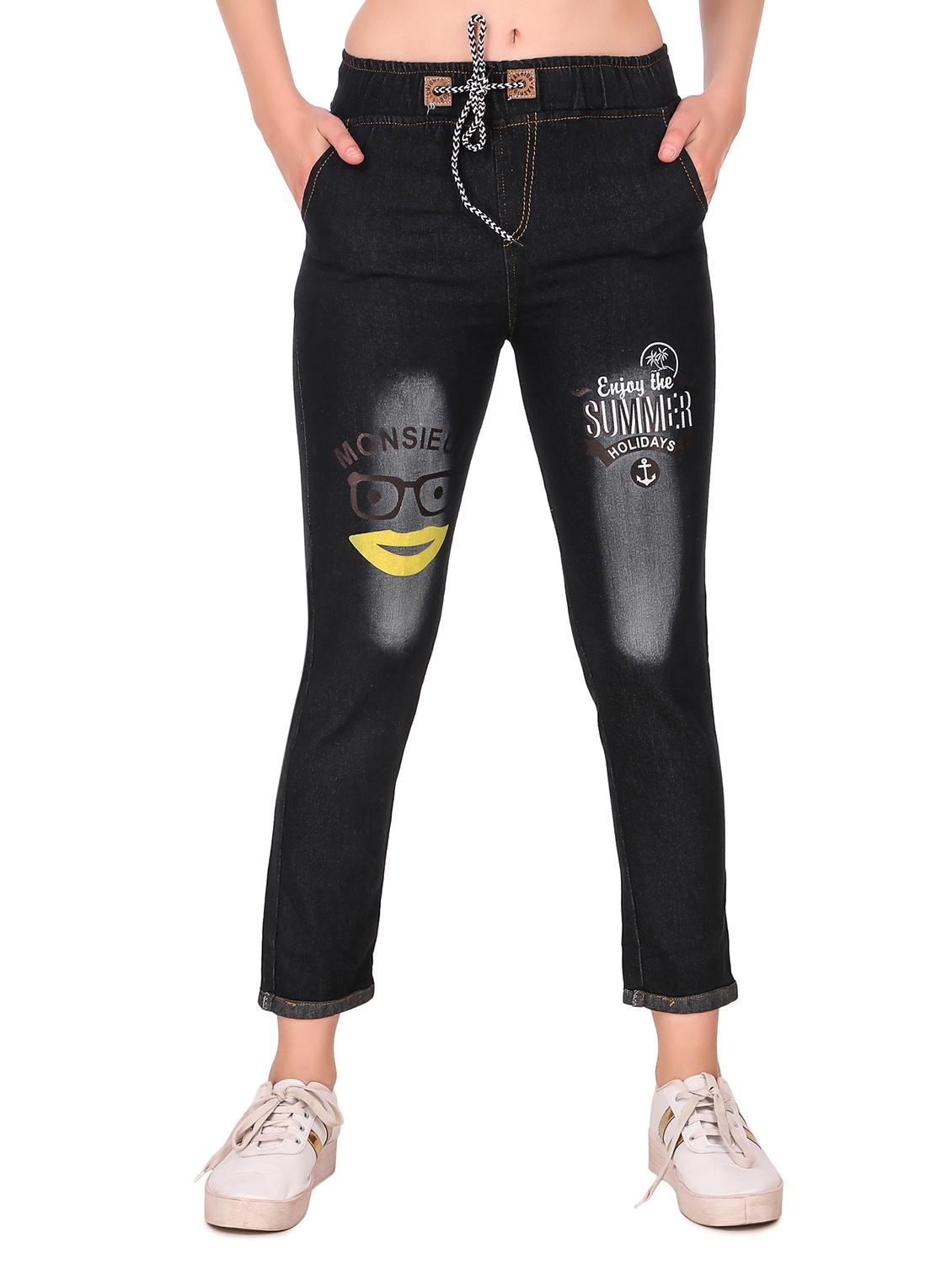 drawstring waist printed jeans - 16785853 - Zoom Image - 1