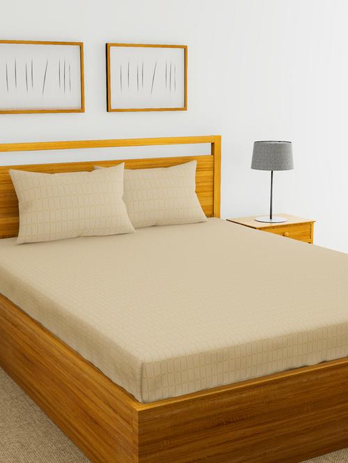 cotton king size double bedsheet with 2 pillow covers - 16785905 - Standard Image - 1