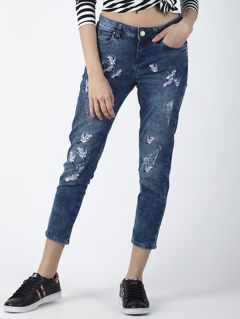 high rise distressed jeans - 16786021 - Zoom Image - 1