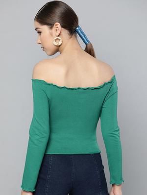 off shoulder long sleeved top - 16786306 - Standard Image - 3