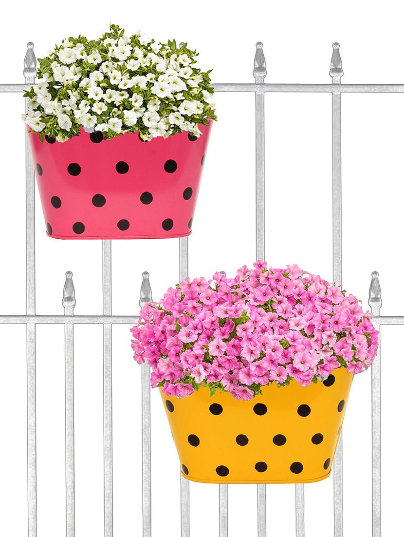 oval hanging dotted railing planters (set of 2) - 16786332 - Zoom Image - 1