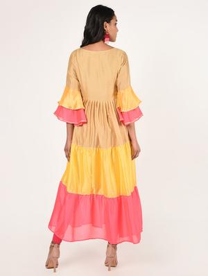 bell sleeves tiered kurta - 16787096 - Standard Image - 3