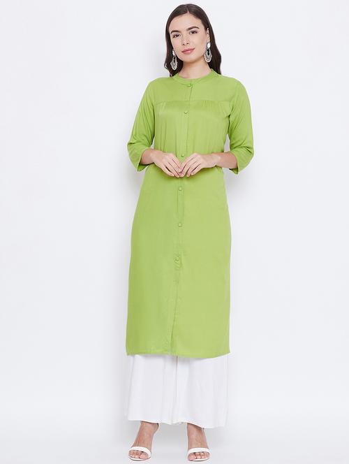 solid straight kurta - 16787158 - Standard Image - 1