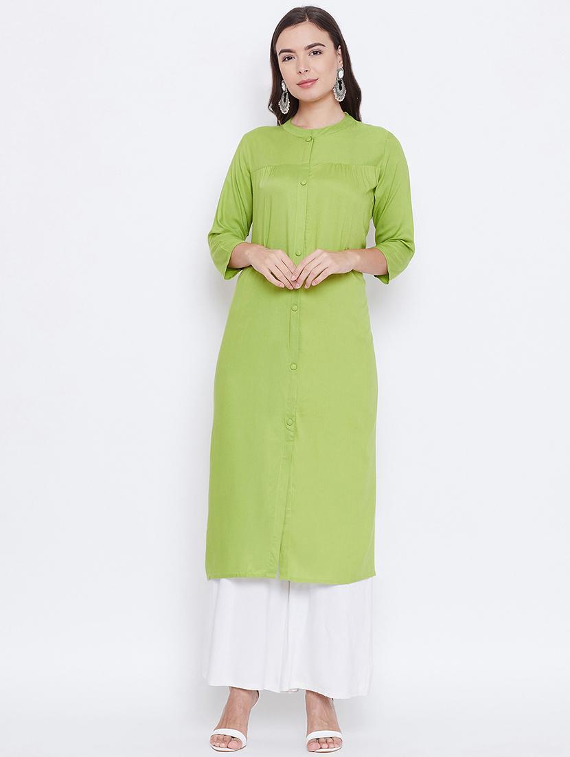 solid straight kurta - 16787158 - Zoom Image - 1