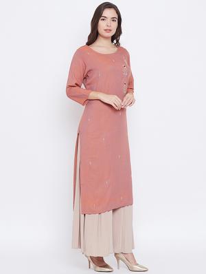 embroidered straight kurta - 16787211 - Standard Image - 2