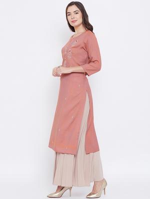 embroidered straight kurta - 16787211 - Standard Image - 3