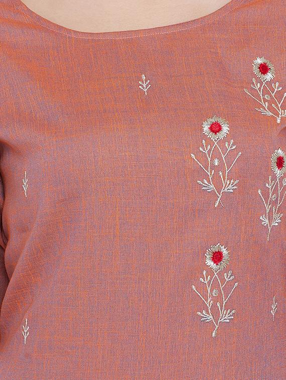 embroidered straight kurta - 16787211 - Zoom Image - 5