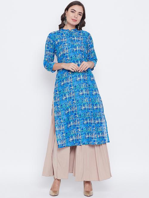 abstract straight kurta - 16787214 - Standard Image - 1