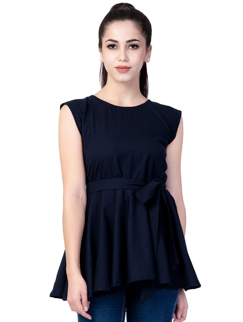 tie front solid a-line dress