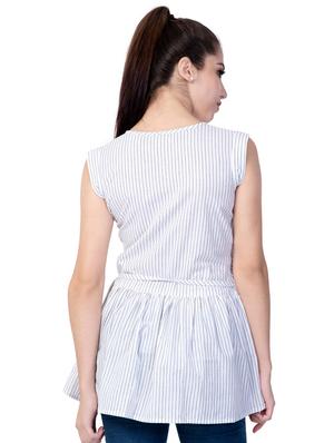 tie front striped a-line dress - 16787761 - Standard Image - 3