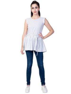 tie front striped a-line dress - 16787761 - Standard Image - 4