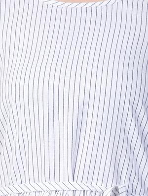 tie front striped a-line dress - 16787761 - Standard Image - 5