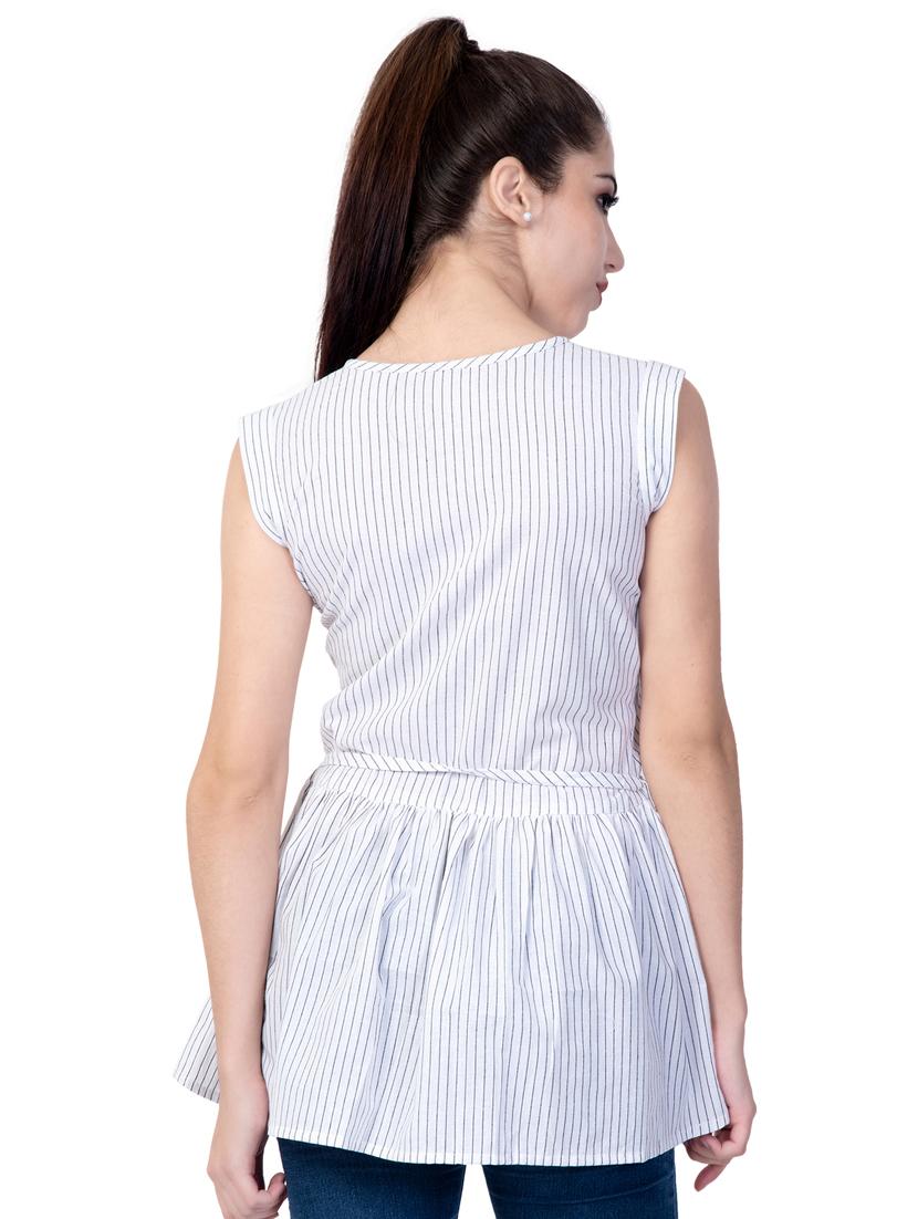 tie front striped a-line dress - 16787761 - Zoom Image - 3