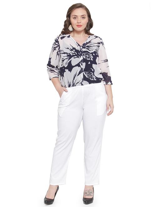 v-neck floral full leg jumpsuit - 16787964 - Standard Image - 1