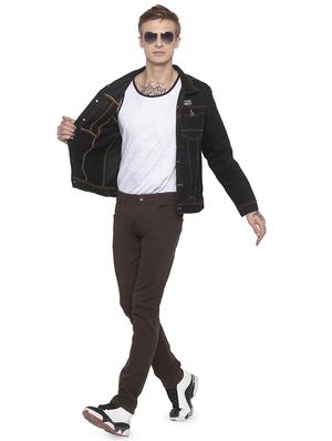 black solid denim jacket - 16788069 - Standard Image - 4