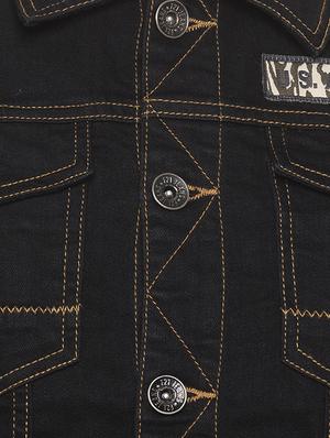 black solid denim jacket - 16788069 - Standard Image - 5