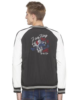 black color block bomber jacket - 16788071 - Standard Image - 3