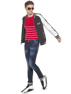 black color block bomber jacket - 16788071 - Standard Image - 4