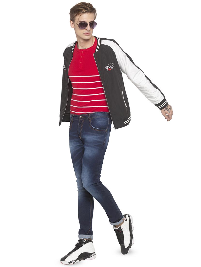 black color block bomber jacket - 16788071 - Zoom Image - 4