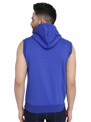 blue solid hooded sweatshirt - 16788086 - Standard Image - 3
