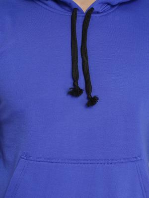 blue solid hooded sweatshirt - 16788086 - Standard Image - 5
