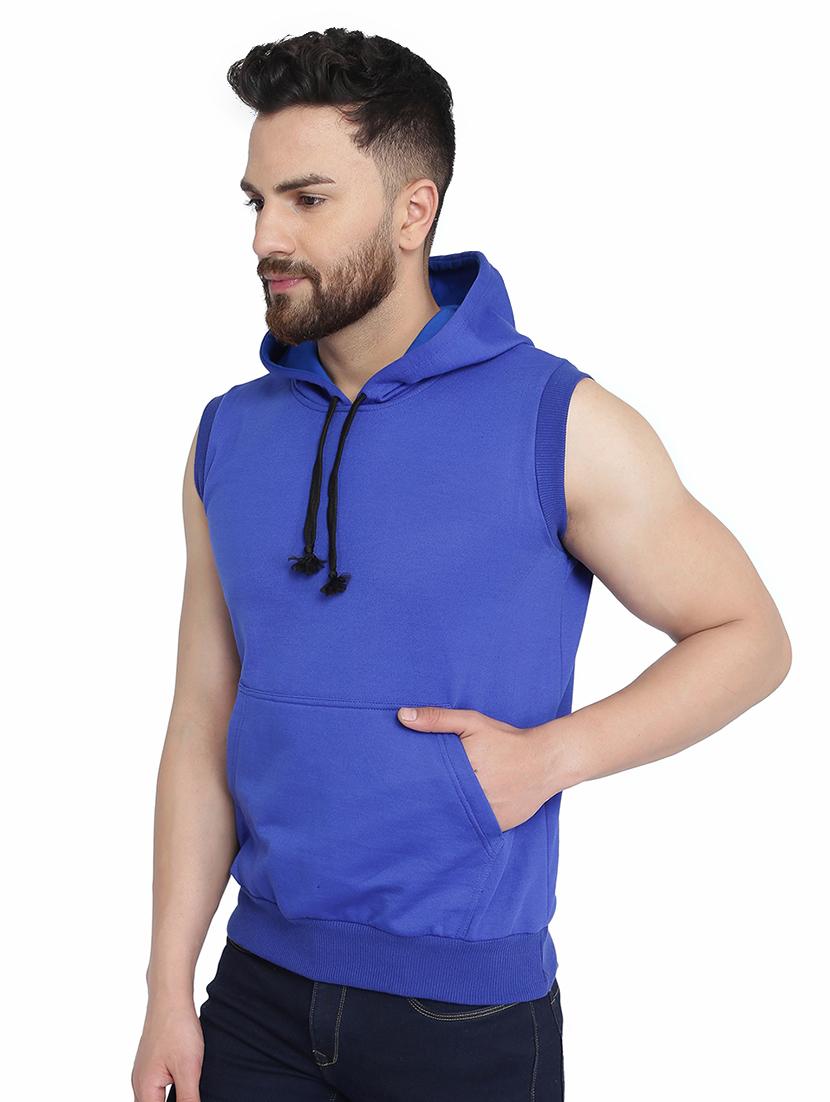 blue solid hooded sweatshirt - 16788086 - Zoom Image - 2