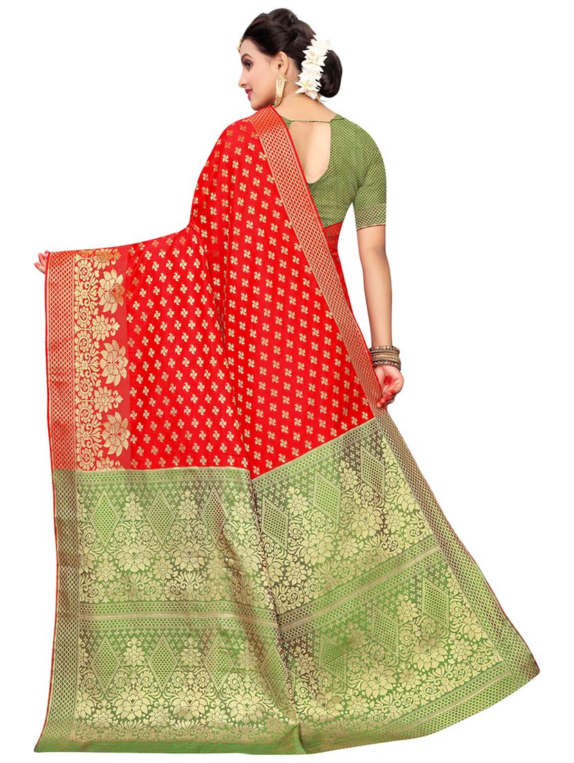 self design kanjivaram saree with blouse - 16788312 - Zoom Image - 2