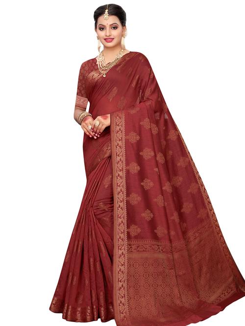 self design jamdani saree with blouse - 16788329 - Standard Image - 1