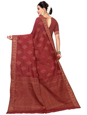 self design jamdani saree with blouse - 16788329 - Standard Image - 2