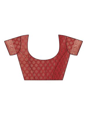 self design jamdani saree with blouse - 16788329 - Standard Image - 3