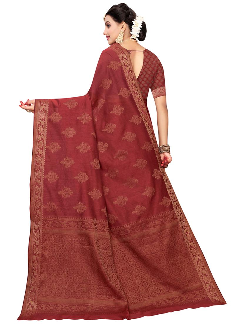 self design jamdani saree with blouse - 16788329 - Zoom Image - 2