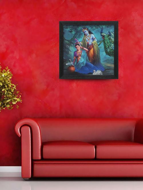 "radha krishna" print wooden painting - 16788553 - Standard Image - 1