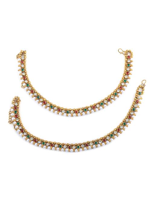 multi colored metal payal - 16788646 - Standard Image - 1