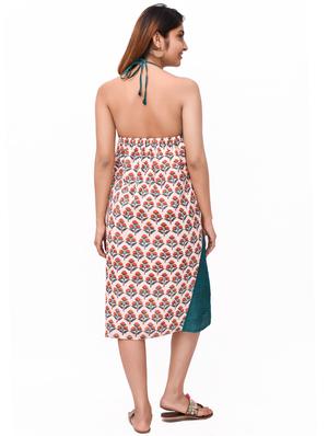 halter neck floral a-line dress - 16788769 - Standard Image - 2