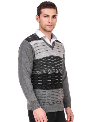 grey self design woolen pullover - 16788978 - Standard Image - 2